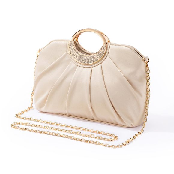 Clutch Purses mal, Soft Pleated Fabric Evening Bag, Dressy UwU - Picture 1 of 7